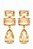 Brinco Longo retangular gota dourado festa - Imagem 1