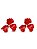Brinco flor três pétalas vermelho - Imagem 1