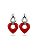 Brinco duas gotas vermelho - Imagem 1
