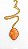 Colar longo resina oval laranja - Imagem 1