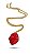 Colar longo resina oval vermelho - Imagem 1