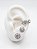 Conjunto brincos e piercing cristal prata - Imagem 1