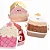 Marmita Infantil CUPCAKE cor-de-rosa com divisória e travas laterais - Imagem 1