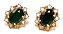 Brinco oval com estrelas pedra cristal verde - Imagem 1