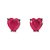 Brinco coração fúcsia ródio negro - Imagem 1