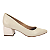 SCARPIN FEMININO SALTO MÉDIO BLOCO - FENO E CREME - Imagem 1