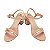 SANDALIA SALTO BLOCO NUDE E DOURADO - Imagem 4