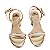 SANDALIA SALTO BLOCO CREME COM DOURADO - Imagem 3
