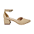 Scarpin Nude Salto Bloco Médio Bico Fino, Tamanhos 30, 31, 32 e 33 - Imagem 1