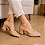 Scarpin Nude Salto Bloco Médio Bico Fino, Tamanhos 30, 31, 32 e 33 - Imagem 2