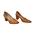 Scarpin Feminino Caramelo Salto Bloco Médio Bico Fino Tamanhos 30 ao 33 - Imagem 2