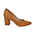 Scarpin Feminino Caramelo Salto Bloco Médio Bico Fino Tamanhos 30 ao 33 - Imagem 1