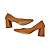 Scarpin Feminino Caramelo Salto Bloco Médio Bico Fino Tamanhos 30 ao 33 - Imagem 7