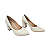 Scarpin Feminino Offwhite Salto Bloco Médio Bico Fino Tamanhos 30 ao 33 - Imagem 2