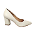 Scarpin Feminino Offwhite Salto Bloco Médio Bico Fino Tamanhos 30 ao 33 - Imagem 1