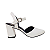 Scarpin Aberto Verniz Branco Salto Bloco - Tam. 30, 31, 32 e 33 - Imagem 1
