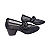 Scarpin Preto Tela Mary Jane Salto Bloco - Tam. 30, 31, 32 e 33 - Imagem 3