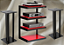 Rack Norstone HIFI ESSE c/ Vidro Vermelho + Pedestal Stylum - Imagem 1