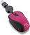Mouse Com Fio Retrátil Emborrachado USB Rosa Multilaser MO233 - Imagem 1