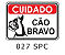 Etiqueta Cuidado Cão Bravo - Imagem 1