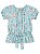 Conjunto Up Baby Infantil Blusa Short Tecido Floral Turquesa - Imagem 2