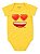 Body Divertido Marlan Curta Emoji Smile Amarelo - Imagem 1