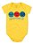 Body Divertido Marlan Curta Emoji Wise Monkeys Amarelo - Imagem 1