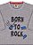 Camiseta Molekada Manga Longa Born to Rock Cinza Mescla - Imagem 2