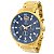 Cronógrafo Masculino Tuguir Analógico TG3149 Dourado e Azul - Imagem 2