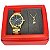 Kit Relógio Feminino Tuguir Analógico TG145 Dourado e Preto com Brinde - Imagem 1