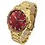 Relógio Masculino de Aço Tuguir Analógico Infinity TGI37103 Dourado e Vermelho - Imagem 2