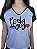 Camiseta Baby Look Cinza Mescla Raglan Pedagogia - Imagem 1