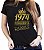 Camiseta Feminina Preta O Nascimento das Rainhas Dourada - Informe o Ano e Idade - Imagem 4