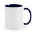 Caneca de Cerâmica para Sublimação Branca com Interior e Alça Azul 325ml - Imagem 1
