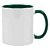 Caneca de Cerâmica para Sublimação Branca com Interior e Alça Verde 325ml - Imagem 1