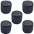 5 Knob aluminio guitarra baixo preto 18mm marcacao bolinha - Imagem 1