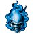 Adesivo Caveira Blue Flame Skull Azul guitarra Made USA - Imagem 2