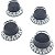 4 Knob guitarra Les Paul Transparente Branco Preto LSL01WB - Imagem 1