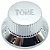 Kit Knob Plástico tone e volume guitarra strato Cromado - Imagem 2