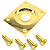 Jack plate retangular Dourado guitarra baixo LJC + parafusos - Imagem 1