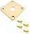 Jack plate quadrado curvo guitarra DOURADO LJCH e parafusos - Imagem 1