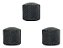 KIT 3 Knob metal 18mm preto de encaixe guitarra KB20BK MXP - Imagem 1