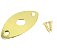 Jack Plate Canoa Oval Lisa Para Guitarra Dourada Dolphin - Imagem 1