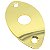 Jack Plate Canoa Oval Lisa Para Guitarra Dourada Dolphin - Imagem 3