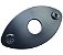 Jack plate guitarra Oval Curvo Liso preta DOLPHIN - Imagem 3