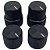 Kit 2 Knob 18mm + 2 Knob Duplo Aluminio Baixo Preto Nova - Imagem 1