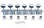 Tarraxa Guitarra 6 Linha Cromada J55S KLUSON Spirit KOREA - Imagem 1
