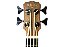 Ukulele bass 4 cordas Malibu madeira mogno natural com capa - Imagem 2