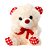 Mini Bichinho Urso de Pelúcia Salmão c Xadrez Vermelho BBR - Imagem 6