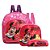 Mochila Escolar Minnie Mouse Criança Costas Lancheira+Estojo - Imagem 1